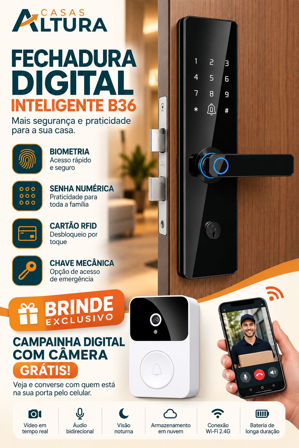 Fechadura Digital Inteligente B36